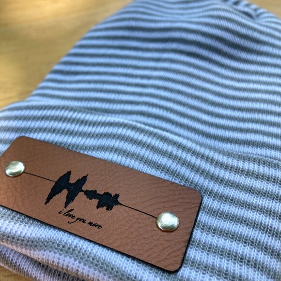 I Love You More Soundwave Newborn Baby Beanie - Gray - Not Custom - Picture 5 of 9